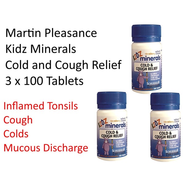 3 x 100 tablets MARTIN & PLEASANCE Kidz Minerals Cold & Cough sore throat Relief
