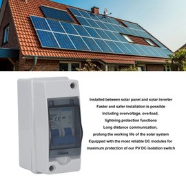 Miniature Circuit Breaker DC 1000V Disconnect Switch 40A Solar PV DC IP65 Distribution Box Isolation Switch Photovoltaic Solar Panel Grid Connected System Transparent Cover