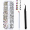Nail Art Rhinestones Kit 1500pcs Nail Gems Ab Flatback Rhinestones