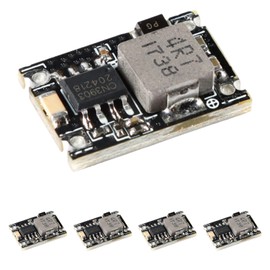 5 Pack Mini Buck Converter Module, 5-30V to 12V Step-Down Voltage Regulator, 3A Max, 96% Efficiency, 17.5x12x4.3mm, Power Supply Module for DIY Electronics