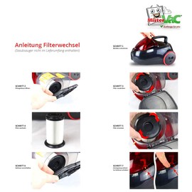 MisterVac Lamellar Filter Replacement Filter Compatible with Progress Bagless PC1845 2200w