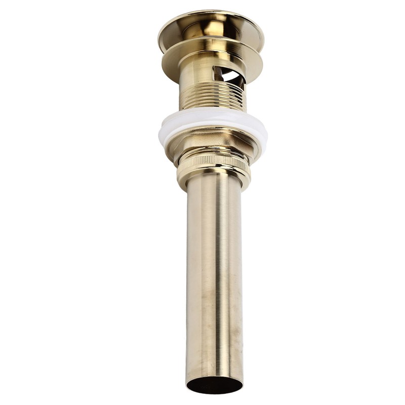 Pop Up Basin Drain Copper G1/4 Brushed Gold Corrosion Resistant