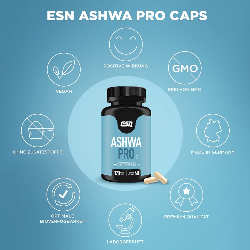 ESN Ashwa Pro 2 x 120 Capsules Ashwagandha KSM-66