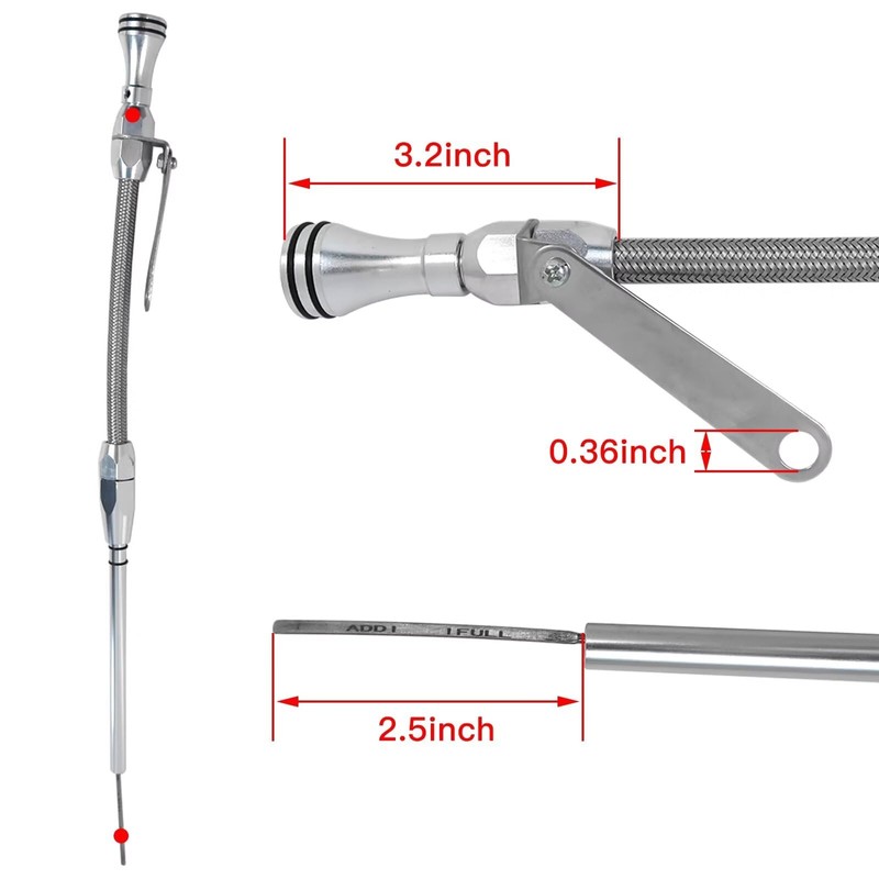 2025 New Stainless Braided Oil Pan Dipstick Passenger Side For
