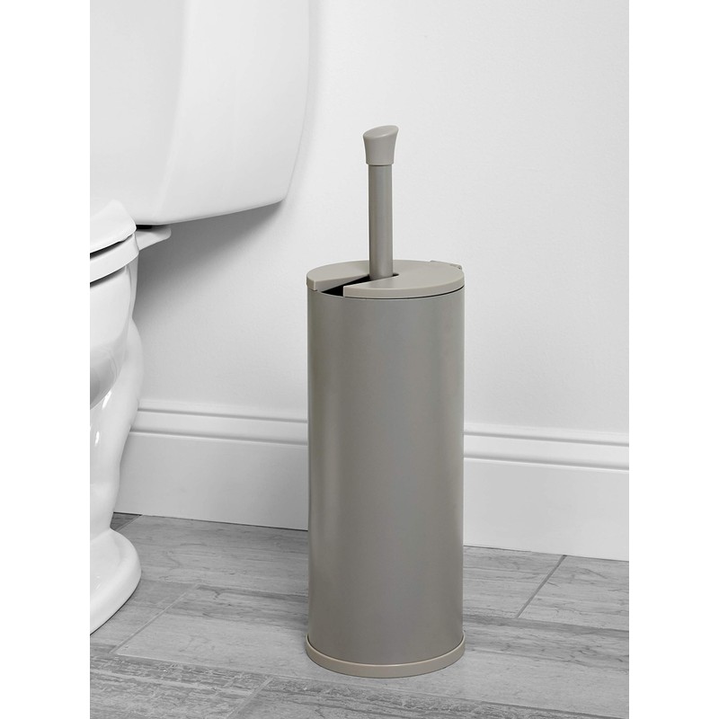 Zenna Home Easy Access Toilet Paper Holder with Lid, Rustproof,