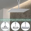 Voolan Shower Arm with Flange, Ceiling Mounted Fixed Shower Pipe,