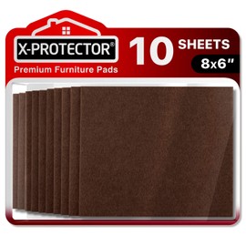 Felt Furniture Pads X-PROTECTOR - 10 Pack Premium 8”x6” Heavy Duty 1/5” Felt Sheets! Cut Furniture Felt Pads for Furniture Feet You Need – Best Furniture Pads for Hardwood Floors! Brown