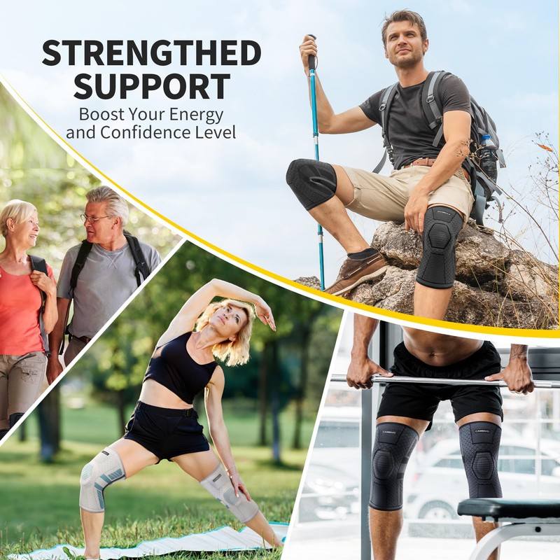 CAMBIVO 2 x Knee Support with Side Stabilisers, Knee Pads,