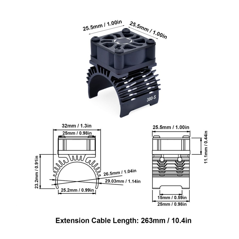 RC Motor Single Cooling Fan Heat Sink Aluminum Alloy 32000RPM