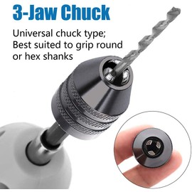 Taorayo Keyless Drill Chuck, 2-piece Set, Drill Chuck Adapter, Keyless Hex Axis Drill Chuck, Keyless Type Drill Chuck, Keyless Drill Chuck, Compatible with Impact Drivers, For Electric Drivers,