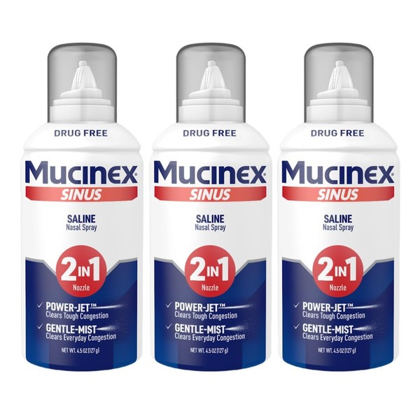 Mucinex Sinus Saline Nasal Spray & Sinus Rinse, Non-Medicated, Additive