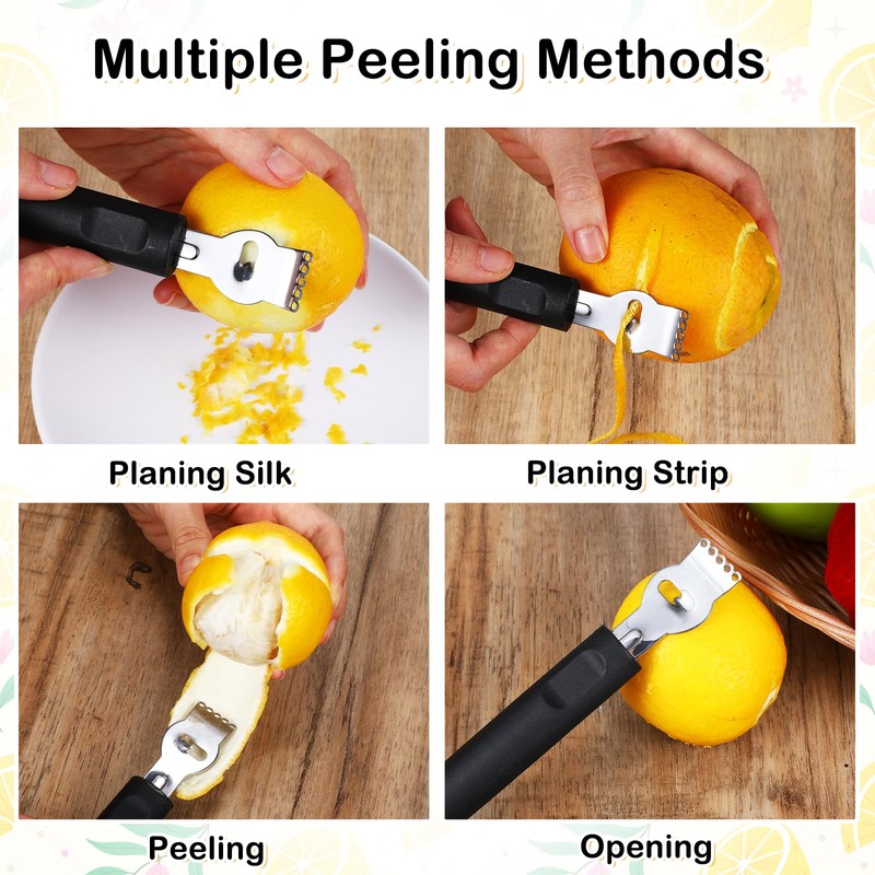 Ouligay Lemon Zester Tool,Channel Knife,Lemon Peeler,Lemon Bar Tools,Stainless Steel Bartender