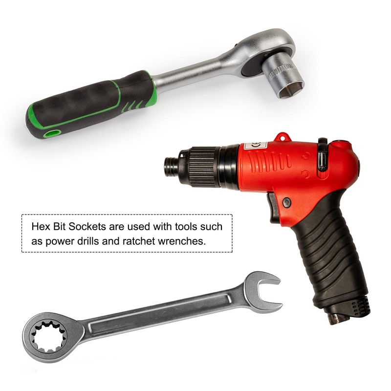 sourcing map 5/32" Hex Bit Socket 1/4" Drive SAE S2