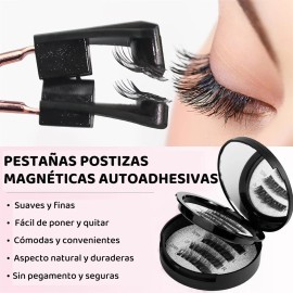 Pestañas Postizas Magnéticas Kit Con Clip 4 Pares