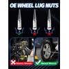 M14x1.5 Spike Lug Nuts 20pcs Black Lug Nuts Compatible with