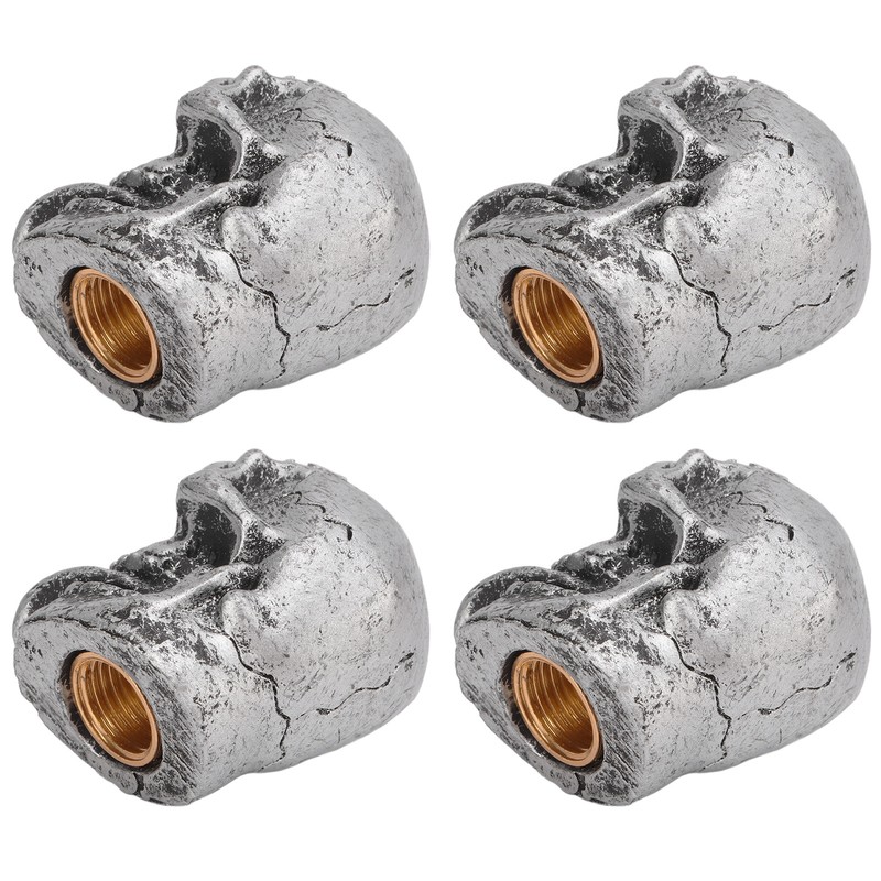 4PCS Tire Valve Cap Set Skull Style Dustproof Universal for