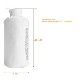 70334 Dust Filter Bag for Wall Mount Dust Collectors 1 Micron Dust Zipper Bag, Fits POWERTEC DC5371/ 5372 and Grizzly, Shop Fox, Rockler Delta, Weny
