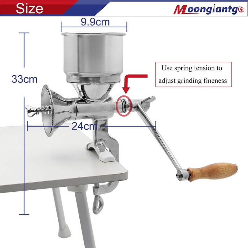 Moongiantgo Manual Grain Mill Coffee Grinder Stainless Steel Hand Operated
