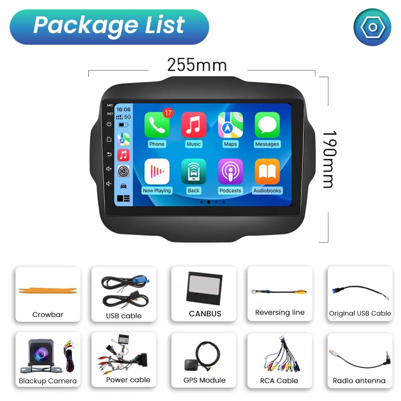 Fortdows For 2015-2020 Jeep Renegade Apple Carplay Radio Android 12