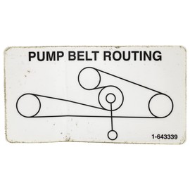 Exmark 1-643339 Belt Routing Decal Lazer Z AC AS LC Front Runner 1-633599