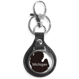 Michigan America USA silueta de mapa de piel metal llavero llavero llavero coche regalo