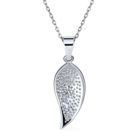 Gemstone Created Orange Brown Fire Opal Inlay Nature Leaf Pendant Necklace Western Jewelry for Women Teen .925 Sterling Silver October Birthstone