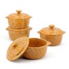 Stoneware Baking Ramekins Set of 4-10 Oz Mini Cocotte with