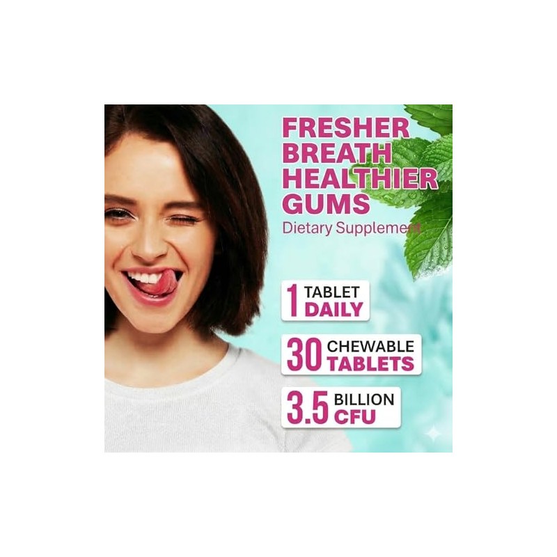 Dental Probiotic Chewable Mint Tablets for Fresh Breath
