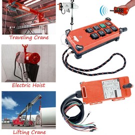 Wireless Crane Remote Control, 2X 8-Button Transmitter + 1x Receiver, 12V-72V Industrial Channel Electric Hoist Lift Controller Wireless Switch Transimitter Receiver