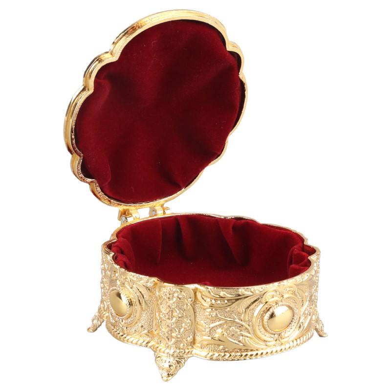 Metal Jewelry Box Innovative Light Luxury Shell Flower Round Trinket