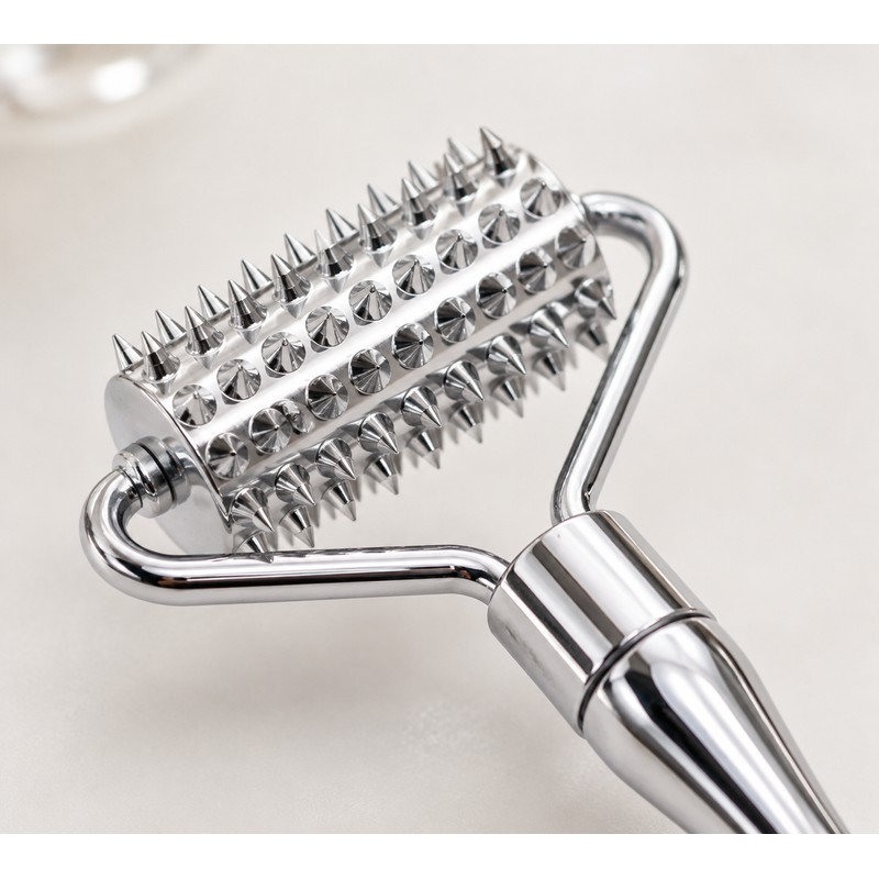 Stainless Steel Facial Roller Massager for Skincare Routine – Pointed
