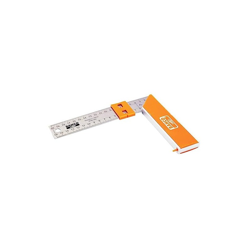 Bahco 9048-250 Aluminium Block and Steel Try Square, Silver/Orange, 250