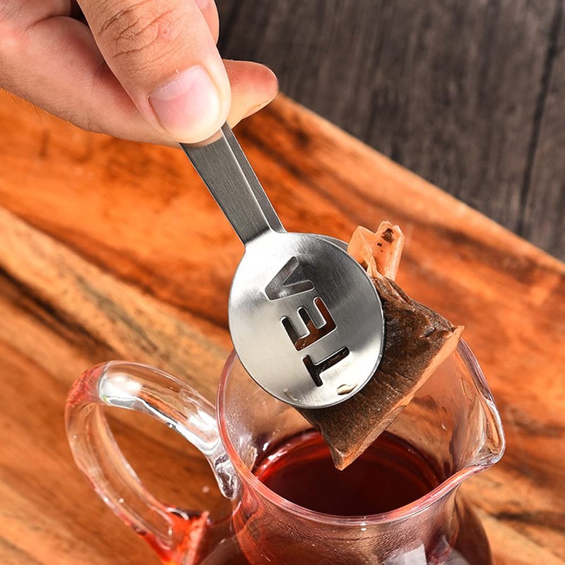 DonLeeving 4 Pcs Tea Bag Squeezer Tongs Stainless Steel Tea