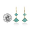 Turquoise and Cubic Zirconia Dangle Drop Earrings for Women in