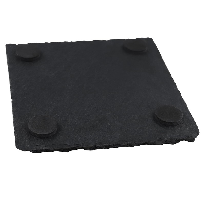MOUYAT 30 Pack 4x4 Inch Black Slate Plates, Square Slate