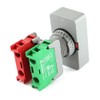 WITTKOWARE 22 mm built-in double button, IP65, NC/NO, ON green/lighting/off