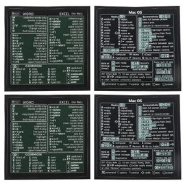SING F LTD 2 Sets Quick Reference Keyboard Shortcut Stickers M-a-c OS (M/Intel) & Word/Excel (for M-a-c) Waterproof Vinyl Decals for Laptop Computer Desktop Keyboards
