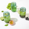 16 oz Teal Mason Jars with Lids，Regular Mouth Canning Jar,