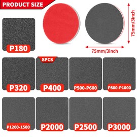 TXXATX 400 Körnung Schleifschwamm 8 Stück Schleifschwamm Holz Rund Schleifpad Weiches Schleifpads Wiederverwendbare Schleifschwämme Flexibles Lack Schleifpapier für Trockenbau Metall Modellbau
