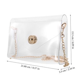 BESPORTBLE Clear Crossbody Bag with Chain Transparent Shoulder Purse for Women Durable Material Multipurpose Clutch for Travel Design Practical Makeup Bag