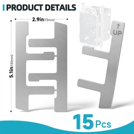 Dabolang 15 PCS Switch Box Straps, Electrical Box F Clips Support, Strap on Electrical Outlet Repair for Loose Outlet Fix, Electrical Device Mounts with Plaster Ears