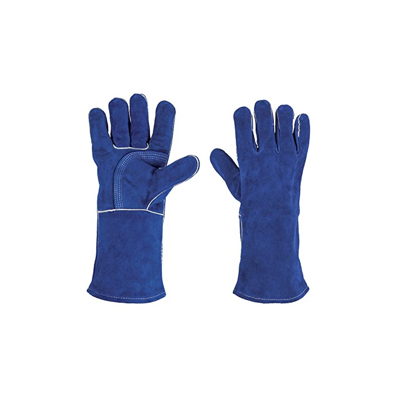 Truper GU-515, Guantes de carnaza, para soldador, puño largo de