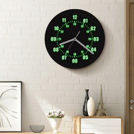 Futchoy Modern Military Pattern LED Wall Clock 24 Hour Display Backlight Neon 7 Colors Changeable 10" Timing Gift