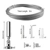 mizikuu 5 m Stainless Steel Curtain Rope, Wall Mount Set,