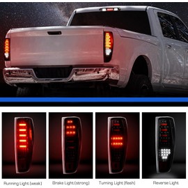 Gubebaili LED Tail Light Fit for Chevy Colorado/for GMC Canyon 2004-2012, Rear Brake Lamp Taillight Assembly, Black Housing Clear Lens