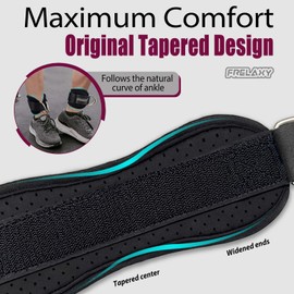 Frelaxy Ankle Straps for Cable Machine – Comfortable & Durable Leg Straps for Kickbacks, Glute Workouts, and Lower Body Exercises – Perforated Neoprene Padding & Tapered Fit (Pair, Black)