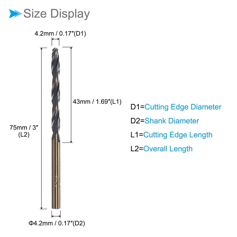 CoCud 4.2mm Advanced Twist Drill Bit with Titanium & Nitride