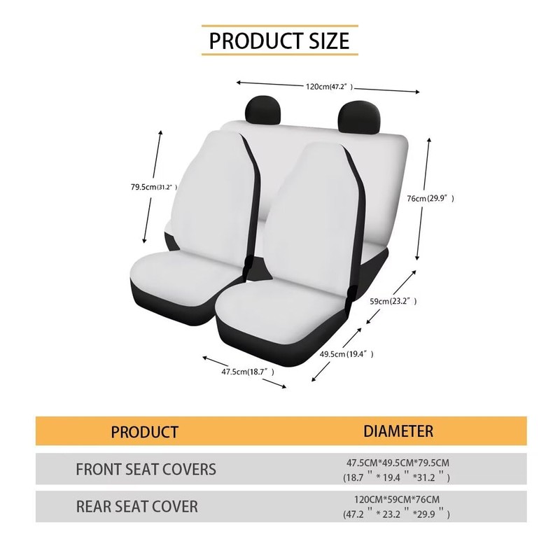 Qpednta Gray Leopard 12 Pack Car Seat Covers Set -