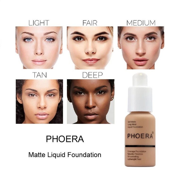 PHOERA Foundation,Flawless Soft Matte Oil Control Liquid Foundation Full Coverage