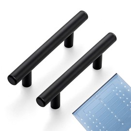 Ravinte 30 Pack | 6'' Cabinet Pulls Matte Black Stainless Steel Kitchen Drawer Pulls Cabinet Handles 6”Length, 3-3/4” Hole Center with Mounting Template